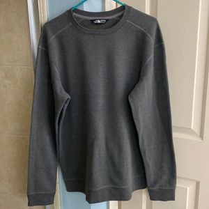 The North Face gray crew neck sweat shirt LARGE